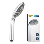 GROHE Vitalio Joy 110 - Mono Hand Shower (1 Spray Rain Pattern, Shower Head 11 cm, Water Saving Technology 9.5 l/min Flow Limiter, Anti-Limescale System, Universal Mounting System), Chrome, 27316000