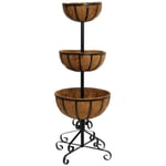 3 Tier Metal Flower Fountain Plant Display Stand with Coco Liners