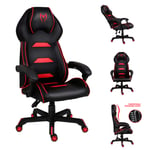 High Back Recline Gaming Chair Swivel Racing Chair Ergonomic Leather Computer Desk Office Chair Linked Armrest, Adjustable Height, Silent Whee