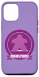 Coque pour iPhone 12/12 Pro Always Purple Meeple Design Jeu de société amusant pour joueurs