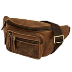 STILORD 'Greg' Sacoche Ventrale en Cuir Marron Vintage Hip Bag Homme Femme Sac Banane Belt Bags for Sports Festival Voyages Pochette Cuir véritable, Couleur:Veleta - Marron