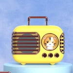 (Yellow)Cute Retro Speaker Mini New Luggage Mini Speaker Creative Vint