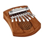 Kalimba Mini Solid. C Major 8-Notes. Red Zebrawood