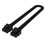 Silverstone SST-PP06BE-EPS35 - Câble d'alimentation 350 mm EPS/ATX 12V 8 Broches à 4 + 4 Broches, Manches Noir