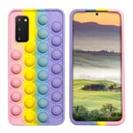 Pop Case for Samsung Galaxy S20, Fidget Bubble It Cover Stress (Rainbow) Rainbow