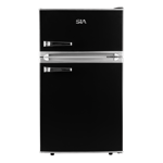 SIA 88L Freestanding Undercounter Fridge Freezer in Black