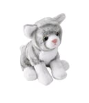 Wild Republic Pocketkins Eco Grey Tabby Cat, Stuffed Animal, 5 Inches, Plush Toy, Made from Recycled Materials, Eco Friendly