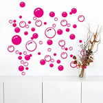 Oppal Bulles Cercle Papier Peint Amovible Salle de Bain fenêtre Autocollant Autocollant Maison Rose Vif, décor à la Maison pour Le Jour de Pâques (Rose Vif)