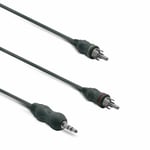 Metronic - Câble audio jack stéréo 3,5 mm mâle/2 rca mâle 5 m