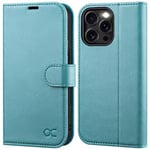 OCASE for iPhone 16 Pro Max Case, PU Leather Wallet, Magnetic Flip Folio Cover with RFID Blocking, Card Holders, Shockproof TPU, and Kickstand for 6.9 Inch iPhone 16 Pro Max (2024), Ice Blue