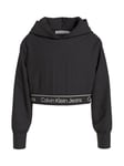 Calvin Klein Kid's Punto Cropped Logo Tape Hoodie, Ck Black