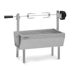 Klarstein Tourne Broche Electrique 2 en 1, Mechoui, Rotisserie et Gril de Barbecue, Broche Cochon de Lait, avec 2 Broches, Rotissoire, Mini Bbq Grill Inox sur Roues