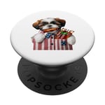 Shih Tzu, 4 juillet, côtes levées au barbecue pour hommes, femmes et enfants, chiot, dans une poche PopSockets PopGrip Interchangeable