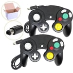 EFUTURE Manette de jeu classique avec manette filaire classique pour Wii 2pcs Noir