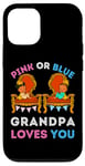 Coque pour iPhone 12/12 Pro Rose ou bleu Grandpa Loves You Gender Reveal Dad Baby Shower