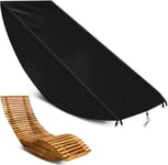 Housse De Protection Pour Chaise Longue De Jardin - En Tissu Oxford 420d - Imperméable, Coupe-Vent, Résistant Aux Uv - Noir