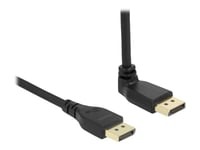 Delock - Displayport-Kabel - Displayport (Hann) Til Displayport (Hann) Vinklet - Displayport 1.4 - 3 M - 8K-Støtte - Svart