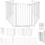 Swanew - Barrière de Sécurité 5x pour bébé Animaux Enfant 310x75cm Grille de Protection Cheminée Pare-Feu de Cheminée Blanc