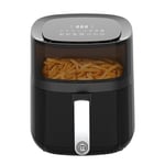 MasterChef Friteuse Sans Huile 5,5L, Air Fryer pour 4-6 Personnes, Friteuse à air Chaud, avec Ecran LCD Numerique, 7 Programmes, Minuterie Température Réglable Affichage, Machine a Chips, 1500W, Noir