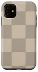 Coque pour iPhone 11 Beige clair classique à carreaux Grand damier Beige clair