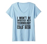 Womens Funny Brewing Tech Humor Download Beer Themed Quote Lovers V-Neck T-Shirt