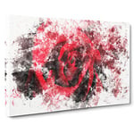 Drops Upon A Red Rose Watercolour Modern Canvas Wall Art Print Ready to Hang, Framed Picture for Living Room Bedroom Home Office Décor, 30x20 Inch (76x50 cm)