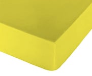 Play Basic Collection Drap-Housse Lisse pour lit, Mélange de Polyester, Jaune Citron (Sol Limon), Cama 135 cm