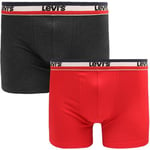 Caleçons Levis  Boxer-shorts Brief Lot de 2 Rouge Gris