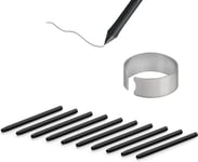 10x Pointes De Remplacement Pour One By Wacom/Bamboo/Intuos/Intuos 5&4&3/Intuos Pro(Pth-451/651/851)/Cintip/Cintip Companion 1&2&hybrid/Cintip 13h, Para Cte-,Mte-,Ctl-,Cth- Tablette Graphique, Noir