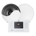 Q Acoustics E120 White - Bluetooth Kitchen Ceiling Speakers with DAB+ 2x NCSS6