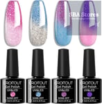 Colour Changing UV Gel Nail Polish Set - Soak Off, Long Lasting, 4 x 7.3ml