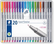 STAEDTLER 334 SB20 Triplus Fineliner Superfine Pen, 0.3mm Line Width - Assorted