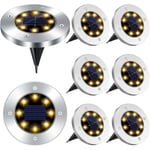 8 led Lumière Solaire Extérieur,8 Pièces Lampe Solaires Jardin Au Sol Étanche IP65,Spot Solaire Jardin Encastrable Lumière,pour Passerelle Chemin