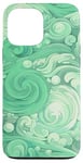 iPhone 13 Pro Max Swirl Green Color Illustration Pattern Abstract Art Case