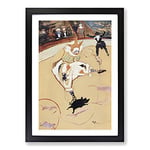 Big Box Art Clown at The Circus Fernando by Henri De Toulouse-Lautrec Framed Wall Art Picture Print Ready to Hang, Black A2 (62 x 45 cm)