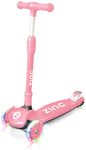 Zinc T-Motion Foldable Light Up 3 Wheel Scooter - Pink