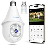 litokam Littleelf Light Bulb Camera, 2.5K Light Bulb Camera 360 degree, Wireless Bulb Camera Wifi Outdoor with Smart Motion Alarm, Baby Monitor camera with B22 adaptor