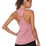 Workout Tops for Women U-neck vest Athletic Racerback Tank Yoga Shirts Gym Clothes Gym Exercise Running t-shirts,pink,L