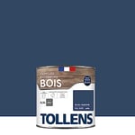 TOLLENS - Peinture extérieure bois 2 en 1 - Ultra Résistante - Finition Satin - Laque Riche en Résine - Pour Toute Boiserie Extérieure - Sans Sous-Couche - Satin - Bleu Marine - 0,5L = 8m2