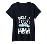 Womens Ice Bath and Cold Shower Wellness Cold Therapy Recovery Tee V-Neck T-Shirt