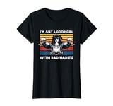 Good Girl Bad Habits Motorcycle Retro Biker For Women T-Shirt