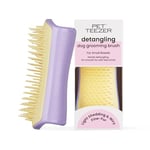 Tangle Teezer | Pet Teezer | Petite brosse démêlante et de toilettage pour chien | Brosse sèche ou brosse de bain pour chien | Lilas et jaune