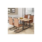 Okwish - Ensemble de table à manger marron avec 4 chaises marron Table à manger rectangulaire Ensemble de meubles de restaurant moderne, pieds de