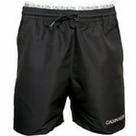 Calvin Klein Double Waistband Boys Swim Shorts, Black