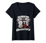 Womens 8th Wedding Anniversary Celebrating 8 Years Matching Gift V-Neck T-Shirt