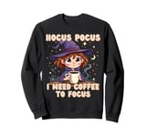 Hocus Pocus I Need Coffee To Focus Funny Halloween Sweatshirt