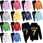 CR7 Barn Pojkar Ronaldo 7 Tryck Casual Hoodie Träningsoverall Set Hoody Topp Byxor Kostym Red 120CM 5-6Y