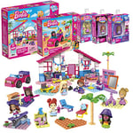 Mega Construx Barbie Malibu Building Sets Bundle, 440 Bricks and Pieces with Fashion and Roleplay Accessories, 7 Micro-Dolls, 1 Puppy, 2 Birds and 2 Turtles, Toy Gift Set for Ages 5 and up