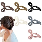 Bow Claw Clips for Women, 6Pcs Large Bow Claw Clips for Thick Hair Cute Hair Bows for Women Girls Strong Hold Nonslip Ribbon Bow Hair Claws Bow Hair Accessories Gifts for Women Girls (B)