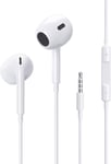 Ecouteurs Stereo 3,5Mm Compatibles Avec Iphone 6 6Plus 6S 6S Plus Ipods Ipad Huawei Samsang Blanc